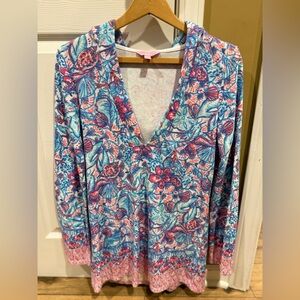 Lilly Pulitzer Colorful Floral Hooded Coverup